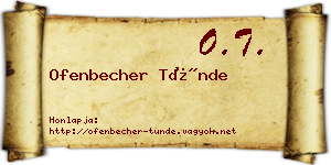 Ofenbecher Tünde névjegykártya